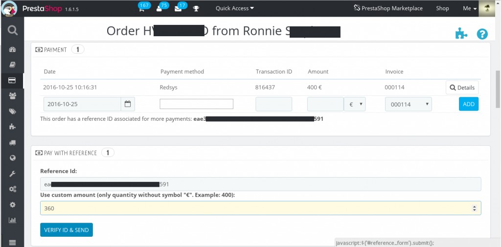 Pago por referencia - Prestashop